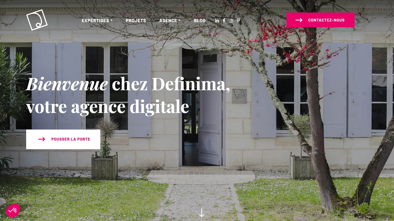 Screenshot of Definima website