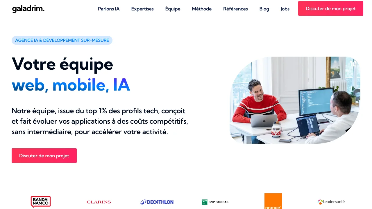 Screenshot of Galadrim website
