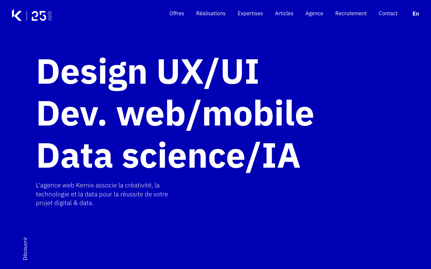 Screenshot of Kernix website