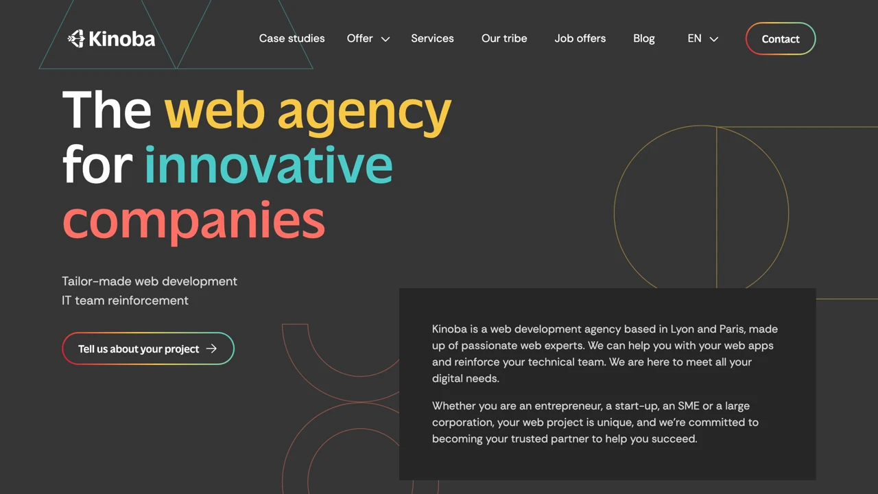 Capture du site web de Kinoba