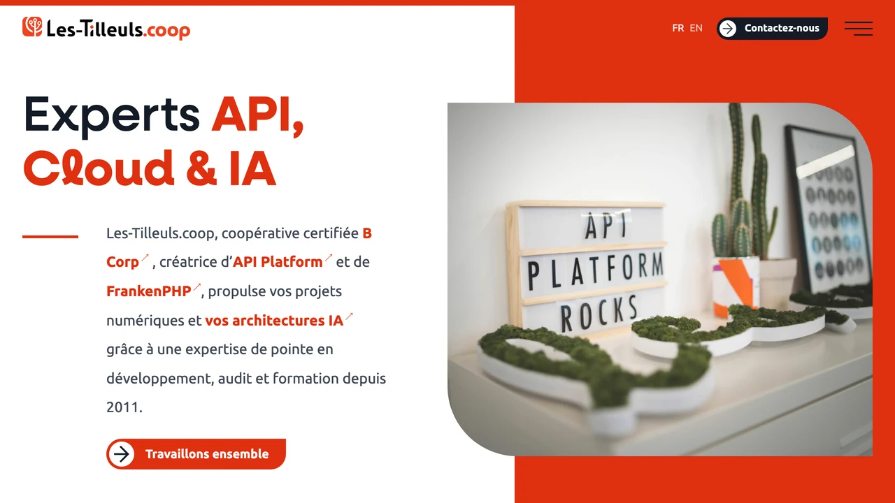 Capture du site web de Les-Tilleuls.coop