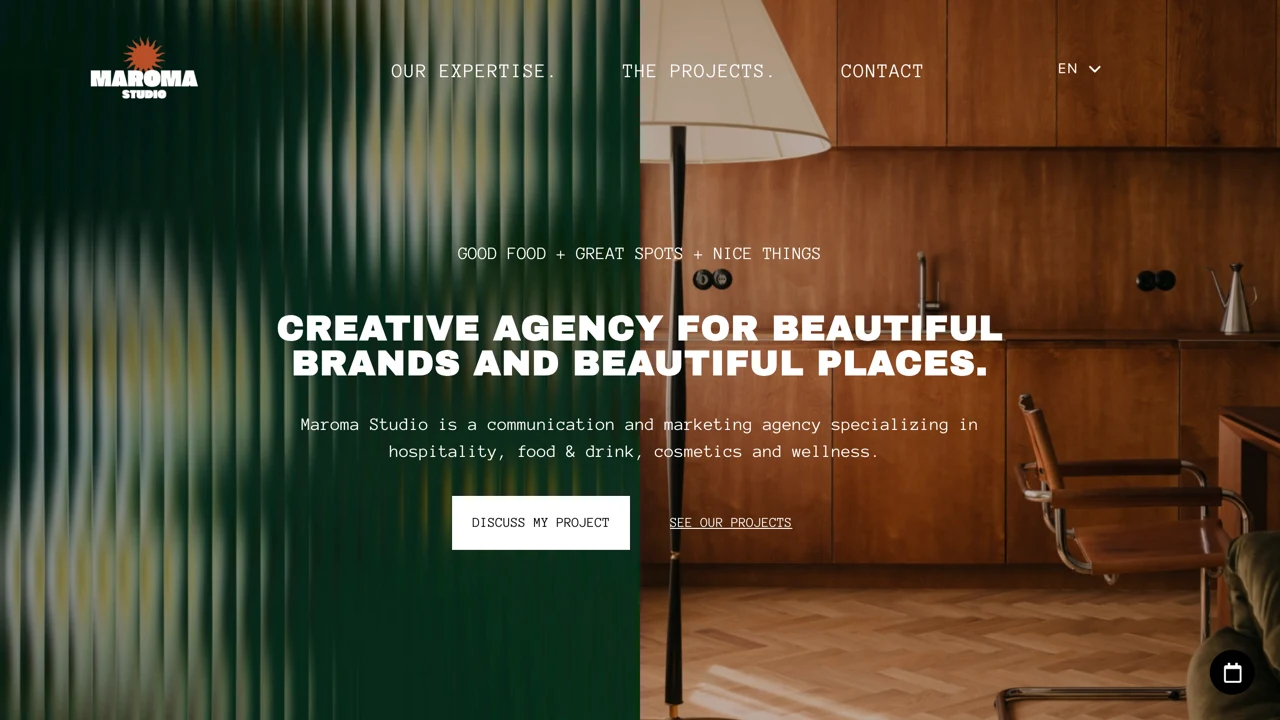 Capture du site web de Maroma Studio