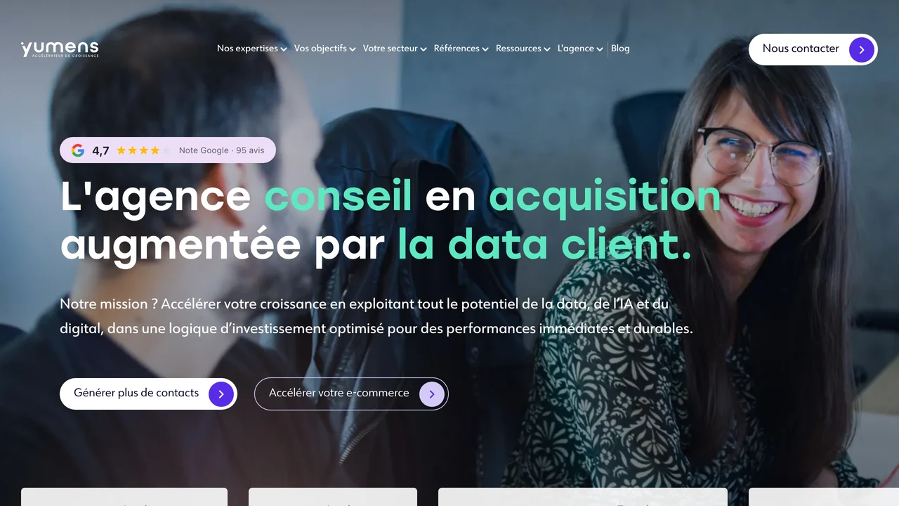 Capture du site web de Yumens